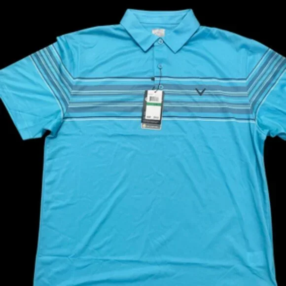 NEW Callaway Polo Shirt Men’s size Large Golf Turquoise short sleeve NWT - Picture 10 of 15